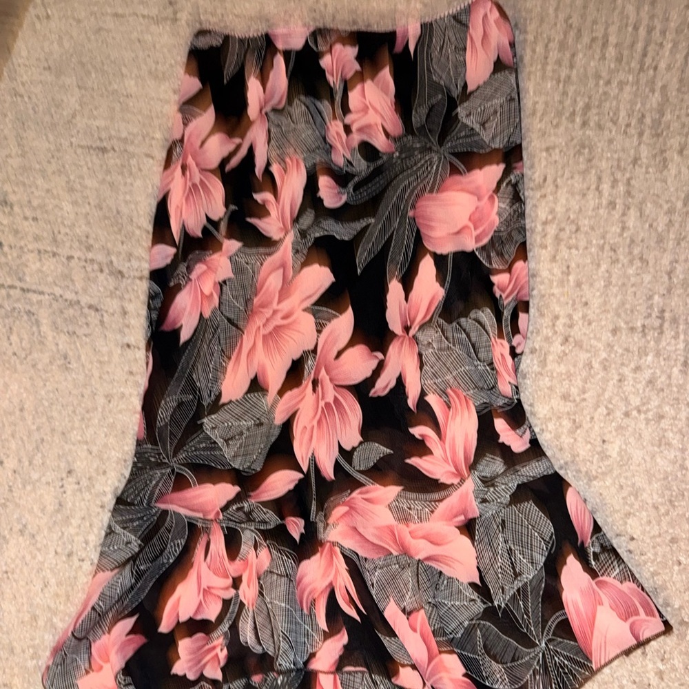 Floral Black and Pink Skirt